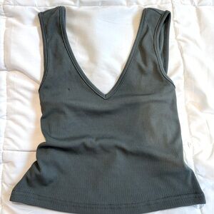 dark green v neck tank